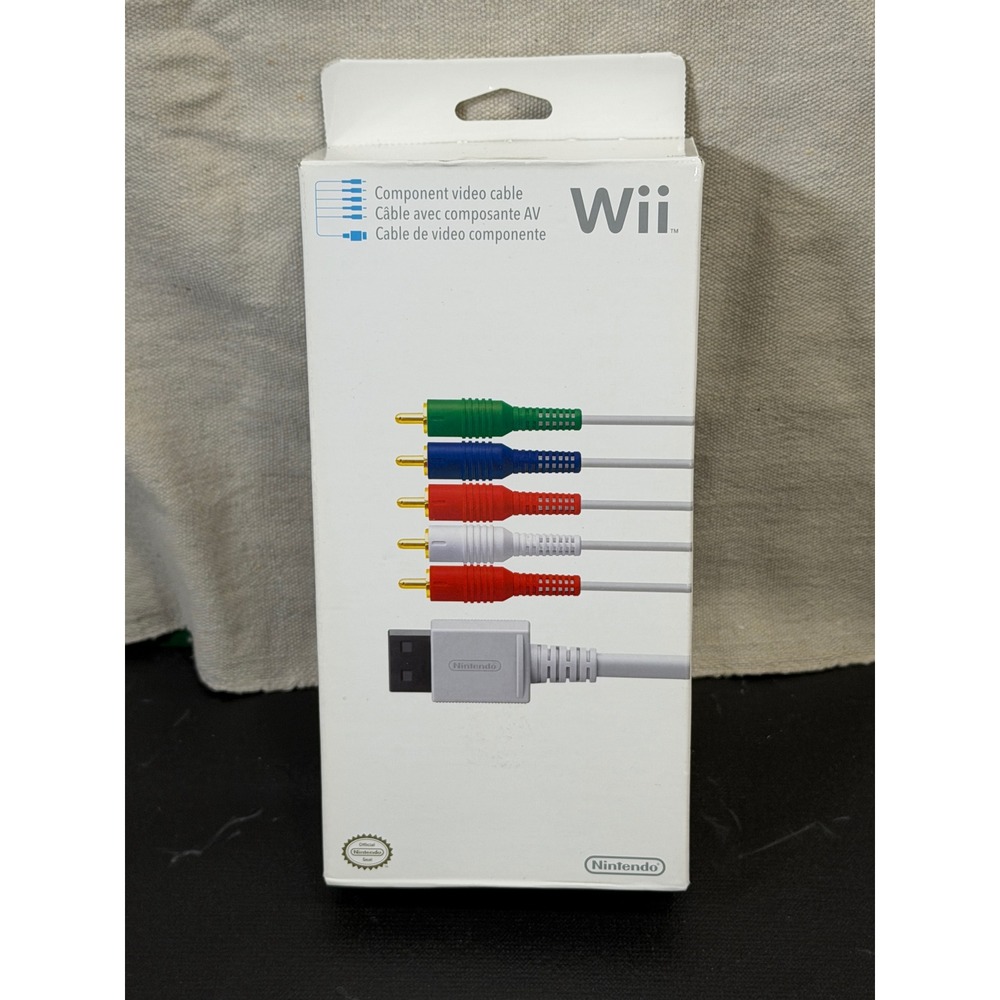 Nintendo Wii Official Component Video Cable Gray RVL-011 New Sealed OEM